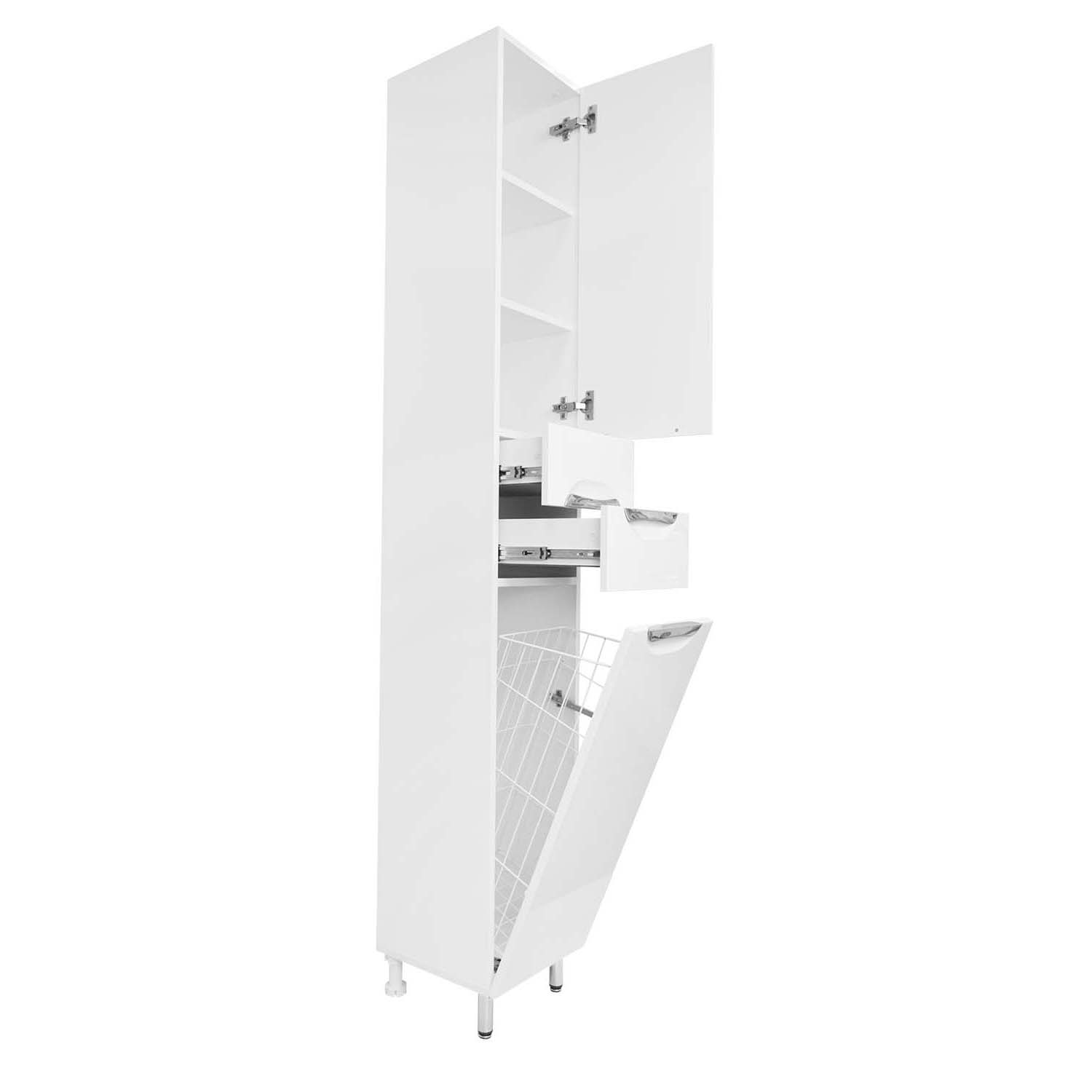 Приобрести loranto пенал стиль 30 с корзиной для белья, правосторонний, 30х197 см, белый (cs00024792)