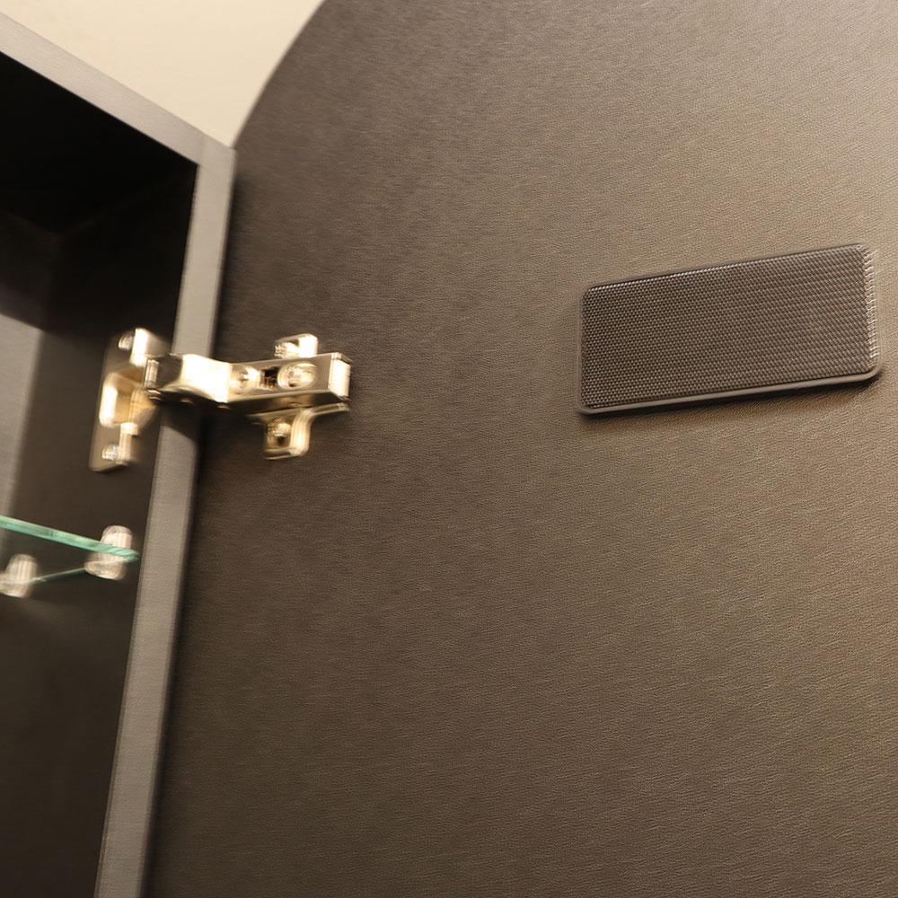 Приобрести зеркало-шкаф azario soho black 50х100 см. с подсветкой, сенсорный вкл. жк-часы, подогрев, диммер, черный led-00002612