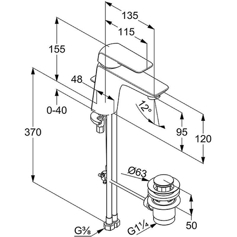 Приобрести kludi ameo однорычажный смеситель для раковины xl, арт. 410230575