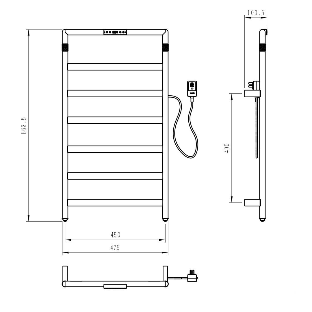Приобрести полотенцесушитель электрический wonzon & woghand köln, брашированный никель (ww-a6016-br)