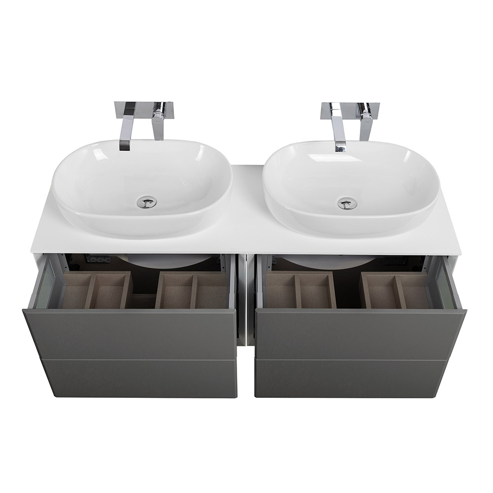 Приобрести cezares тумба со столешницей подвесная bellagio 140 см grigio nuvola, серая 55301