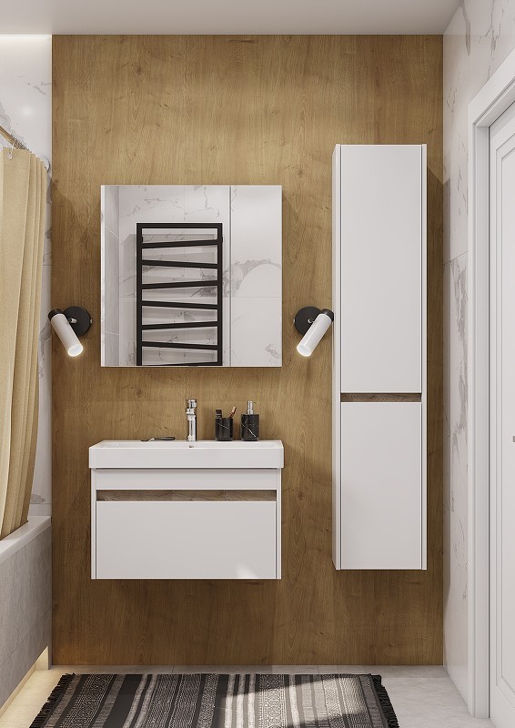 Приобрести тумба подвесная с раковиной марти 70 белый/дуб 