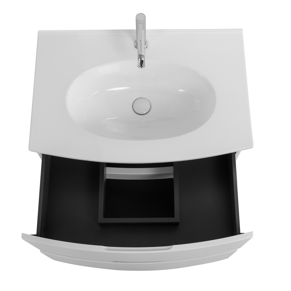 Приобрести cezares тумба подвесная с раковиной elettra 75 см bianco opaco, белая 55521