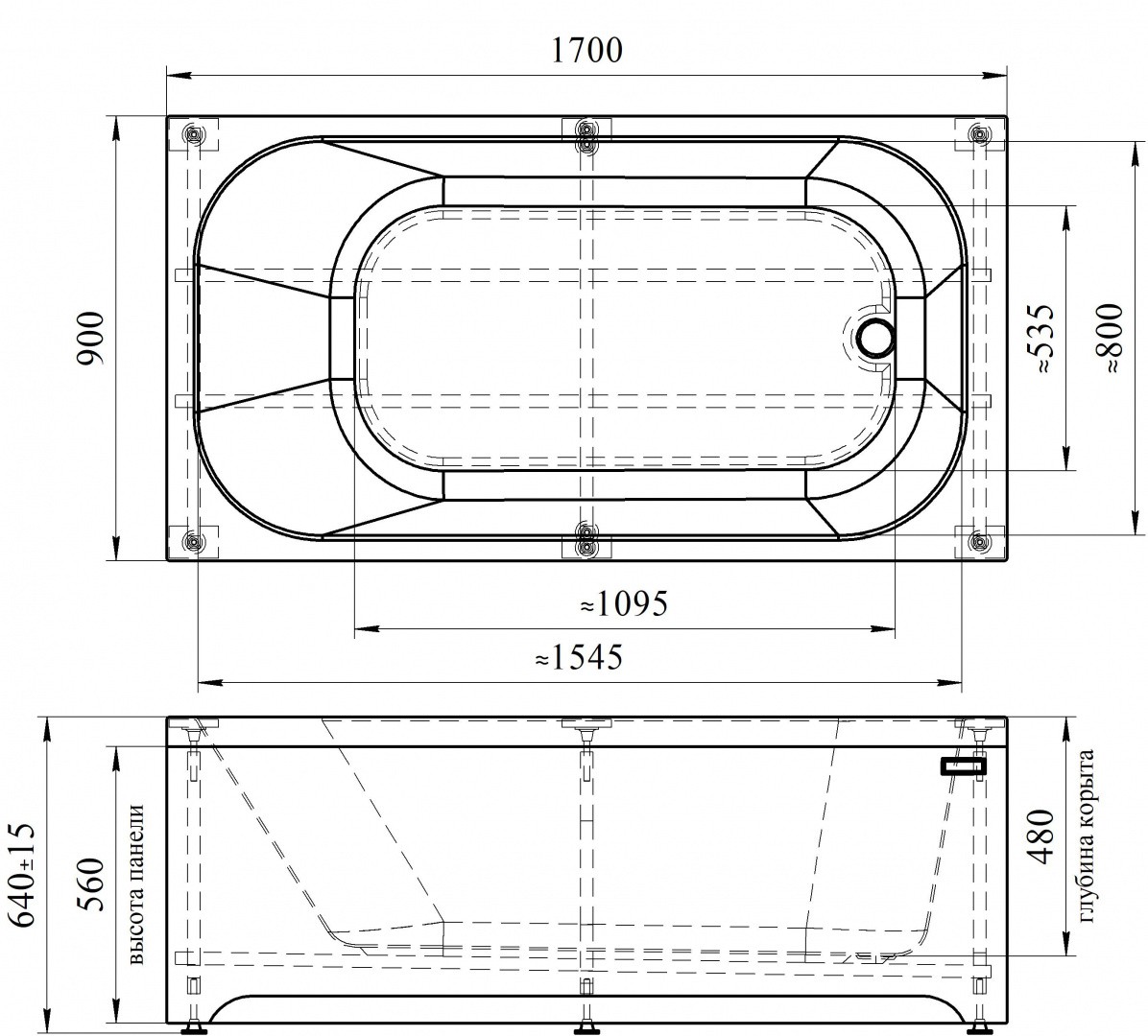 Приобрести акриловая ванна радомир прованс 170x90 см ( комплект каркас и слив )