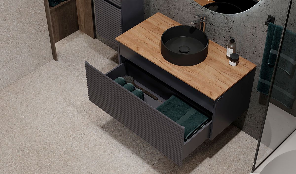 Приобрести jorno тумба подвесная cossety 100 см со столешницей, антрацит