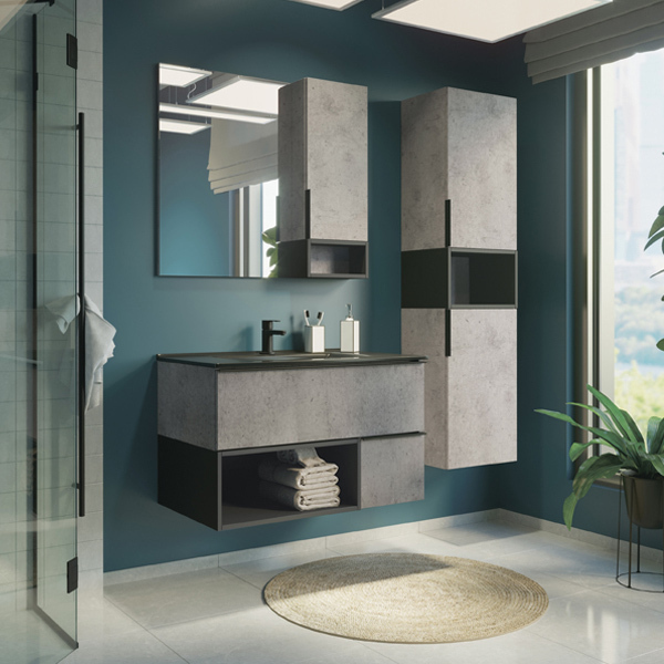 Приобрести сomforty зеркало-шкаф "франкфурт-90" бетон светлый