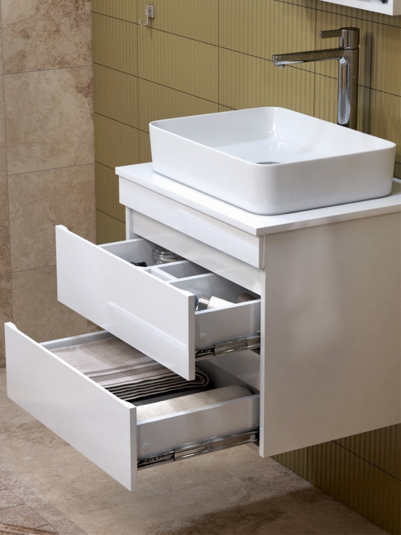 Приобрести vigo тумба со столешницей urban 70см, 2 ящика, подвесная, белая tp.urb.70.2y