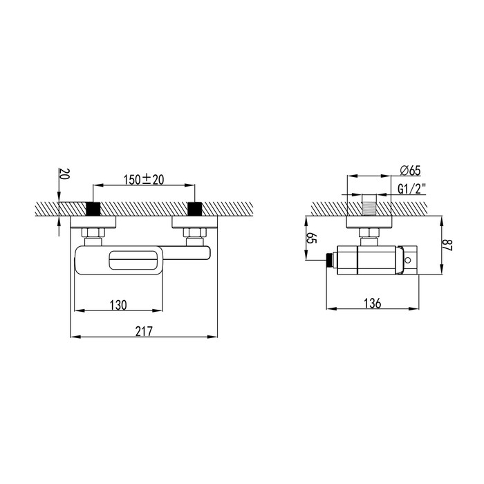 Приобрести iddis смеситель для ванны slide 217мм, белый sliwt00i02