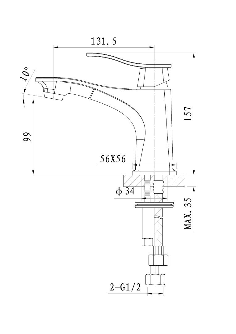 Приобрести смеситель для раковины wonzon & woghand navia, хром (ww-181101-cr)