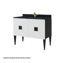 Caprigo Тумба с раковиной ATRIO 110 см, белая/черная