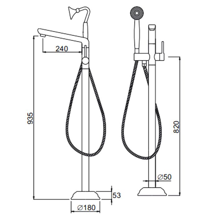 Приобрести gerhans напольный смеситель для ванны k15, хром k13219-1