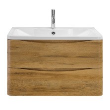 BelBagno Тумба с раковиной ACQUA 80 см, подвесная Rovere Rustico, белая раковина