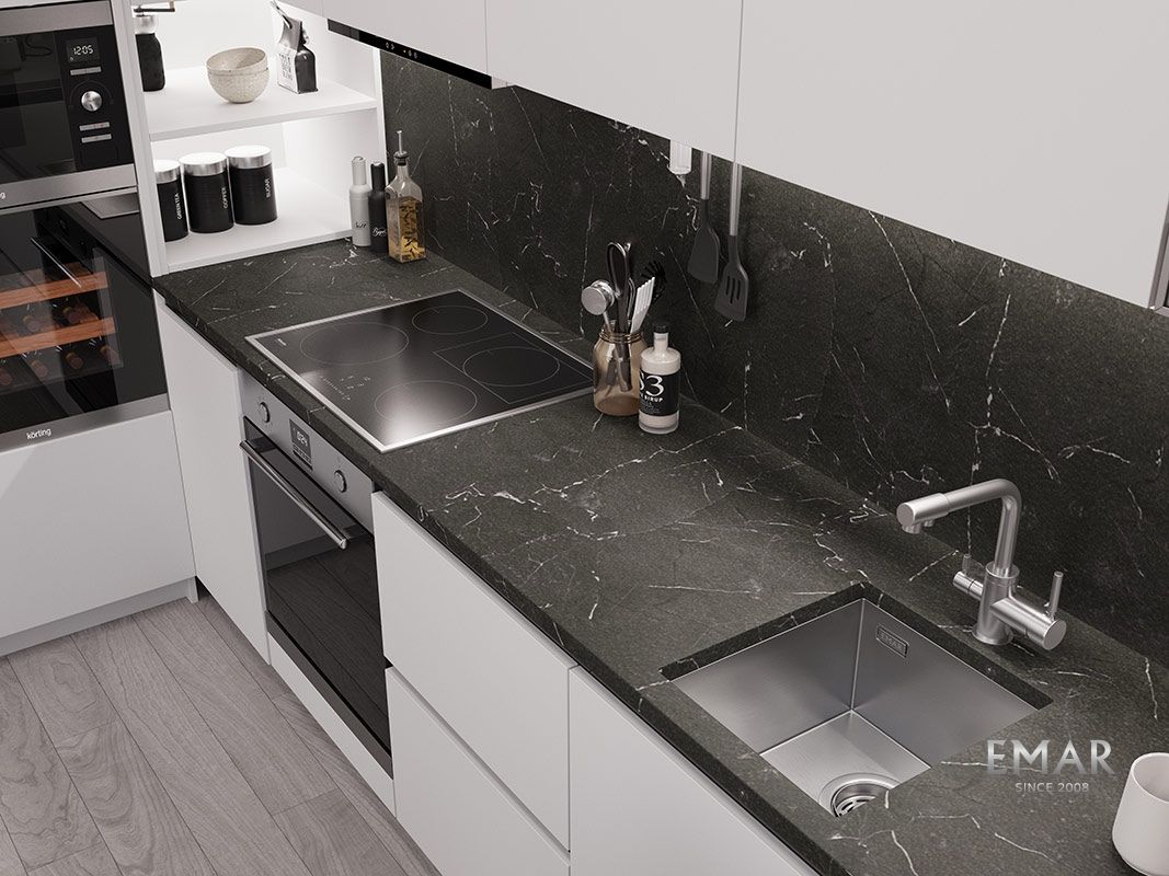 Приобрести emar кухонная мойка 38х42 см, сатин emb-130 pvd nano satine