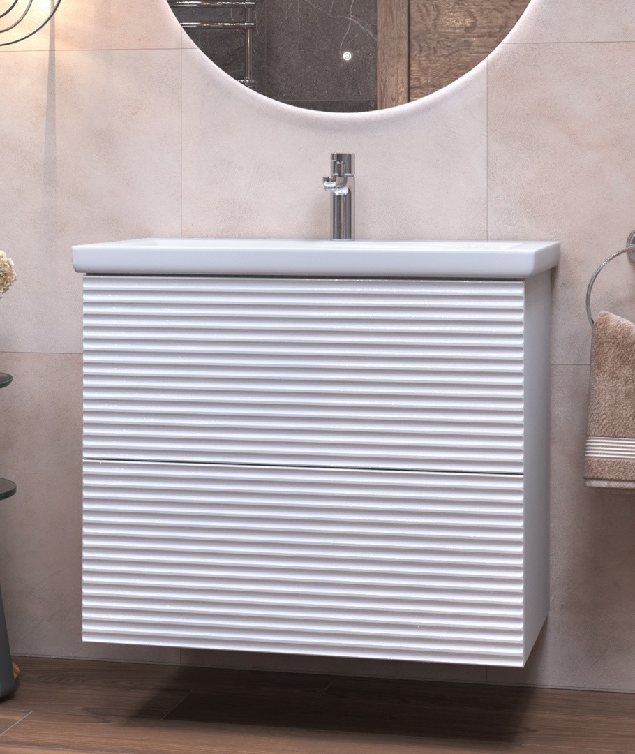 Приобрести vigo тумба с раковиной otti 80см, 2 ящика, напольная, белая tn.ott.com.80.2y