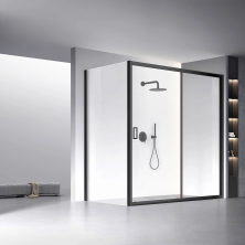 Veconi Душевое ограждение Rovigo 80х170 см, черное, прозрачное RV060B-17080-01-C5