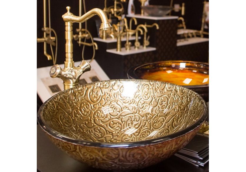 Приобрести смеситель для раковины высокий bronze de luxe royal 21973, бронза