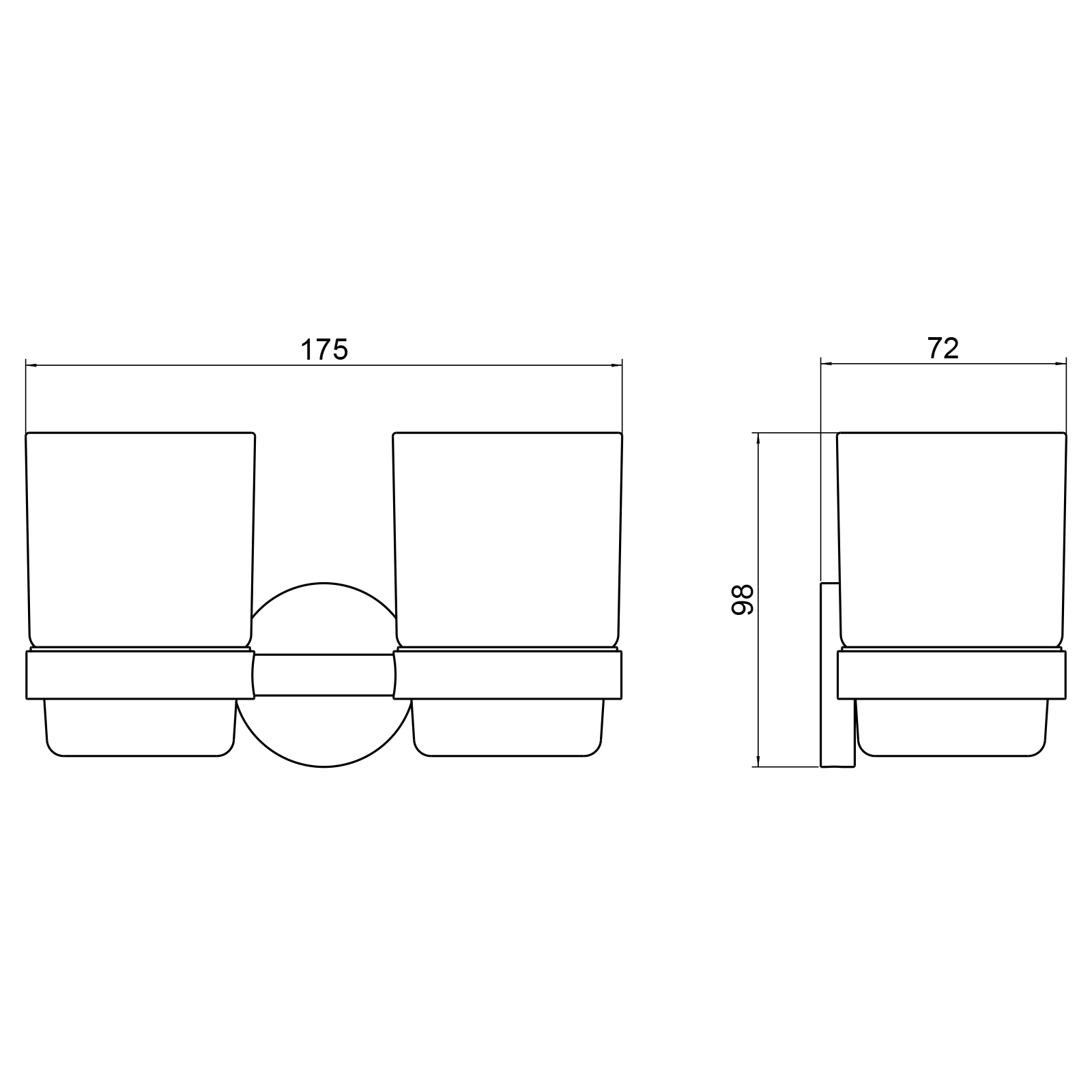 Приобрести стакан для зубных щеток двойной timo saona 13034/17 золото матовое