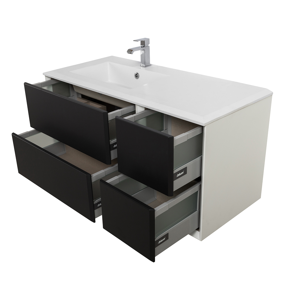 Приобрести cezares тумба подвесная с раковиной bellagio 106 см grafite, левостороняя, графит 54715