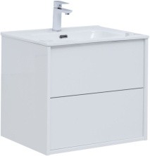 Aquanet Тумба с раковиной Lino 60 см, белая глянец
