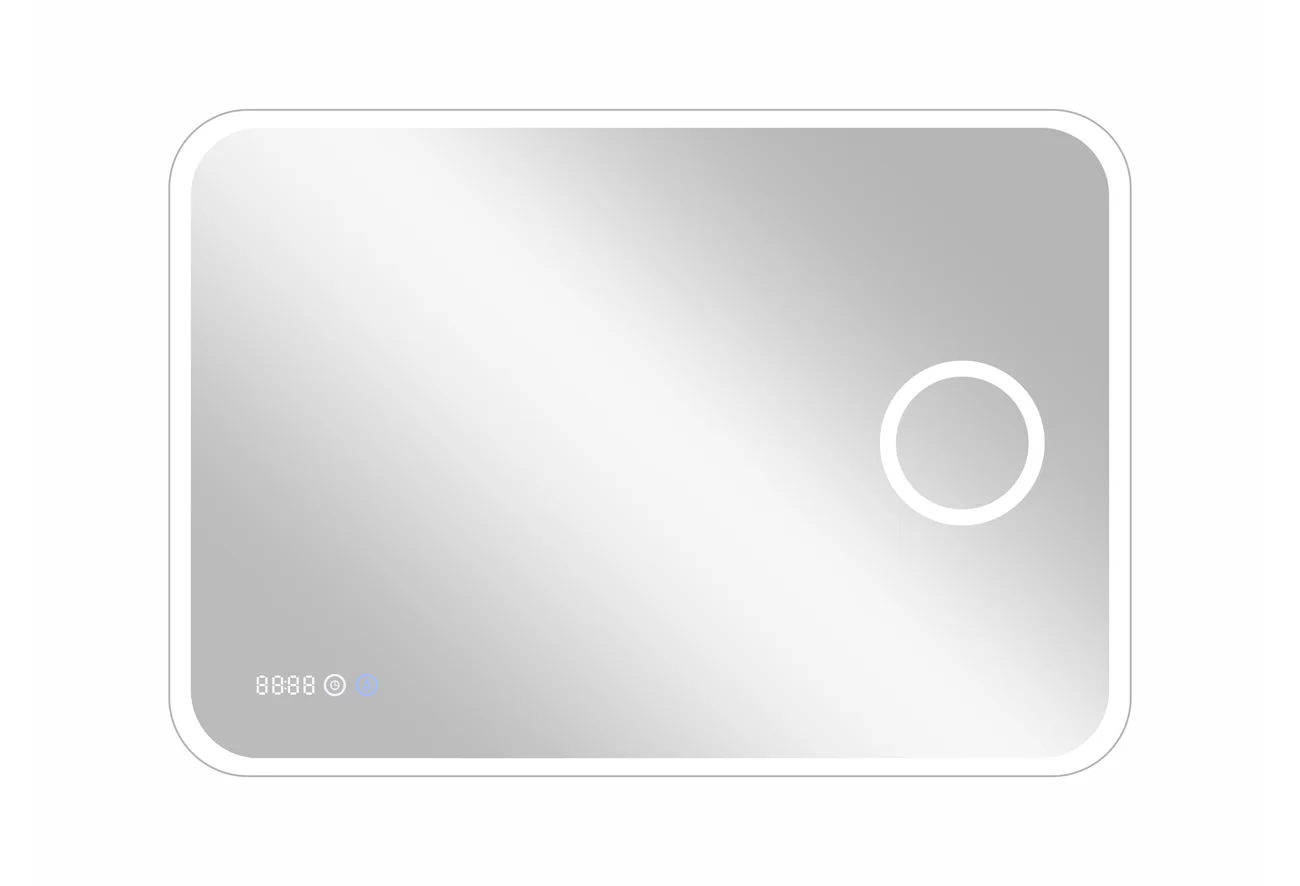 Приобрести continent зеркало bliss 80х70 см с подсветкой, часами, датчиком температуры, увеличительной линзой, белое