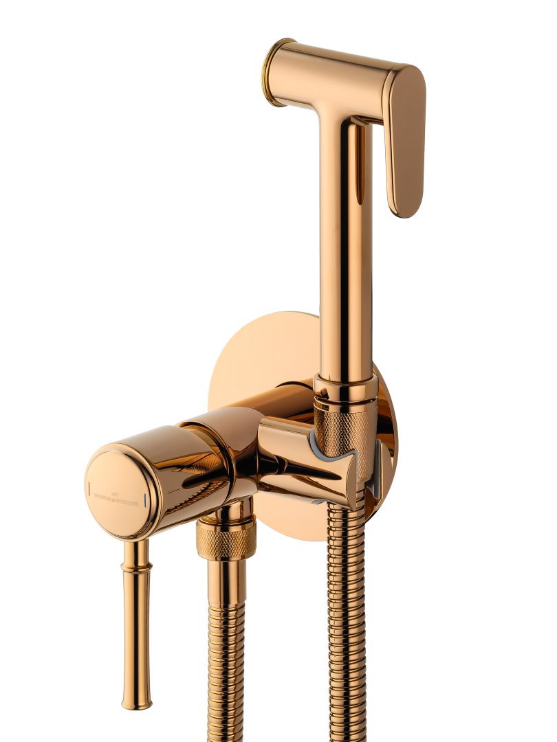 Приобрести смеситель с гигиеническим душем встраиваемый wonzon & woghand tor, розовое золото (ww-88829073-rg)