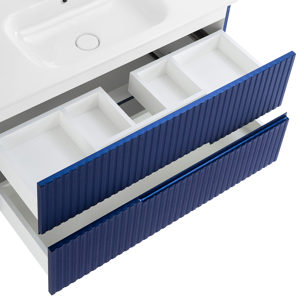 Приобрести cezares тумба подвесная с раковиной duet 100 см sapfiro, синяя duet-1000-2c-so-spf-p