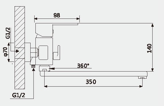 Приобрести cмеситель для ванны vieir gunzi v113541g графит