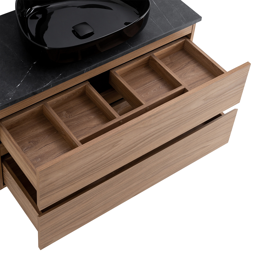 Приобрести cezares тумба со столешницей molveno 46 100 см noce chiaro, черный molveno 46-100-2c-so-nc