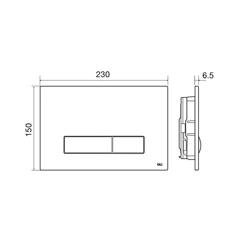 Приобрести кнопка смыва инсталляции oli glam olipure, двойная, пластик, хром глянцевый