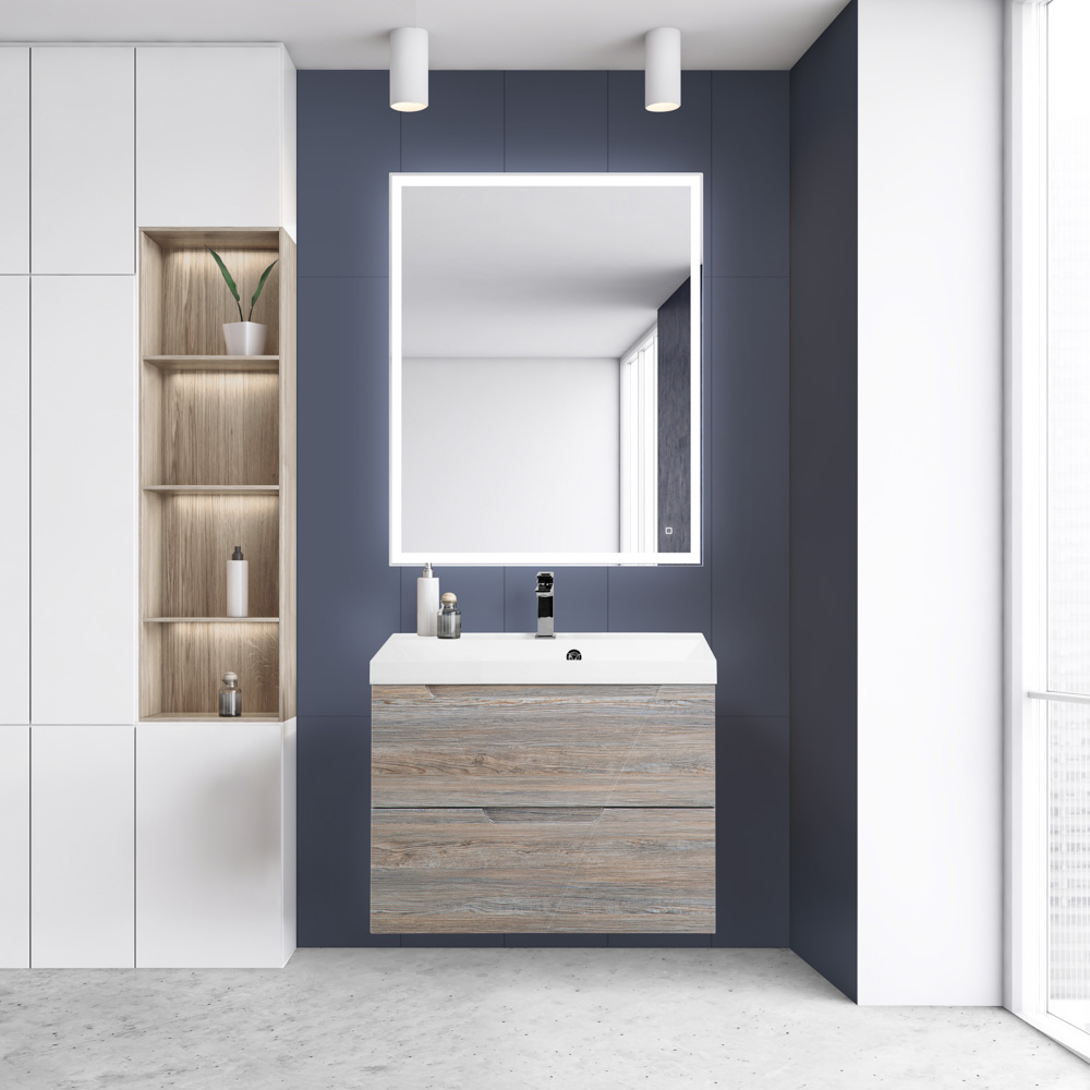 Приобрести belbagno тумба с раковиной vittoria 80 см, подвесная pino, белая раковина