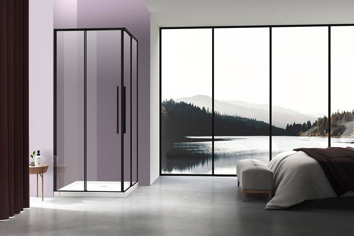 Приобрести vincea душевое ограждение slim-n 90х100 см, прозрачное, черное vss-4sn9010clb
