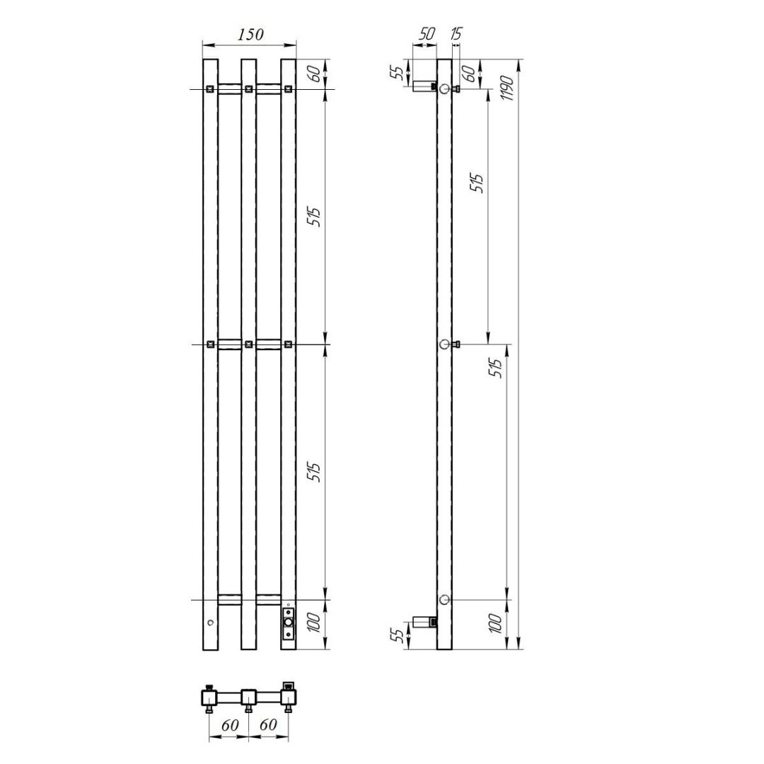 Приобрести полотенцесушитель электрический point 120x1200 гермес п3, хром pn13822