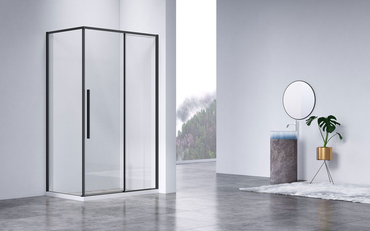 Приобрести vincea душевое ограждение slim-n 80х120 см, прозрачное, черная vsr-4sn8012clb