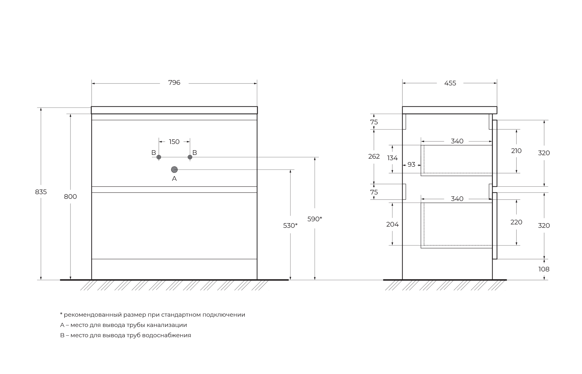 Приобрести belbagno тумба с раковиной albano 80 см, напольная rovere rustico, чёрная раковина