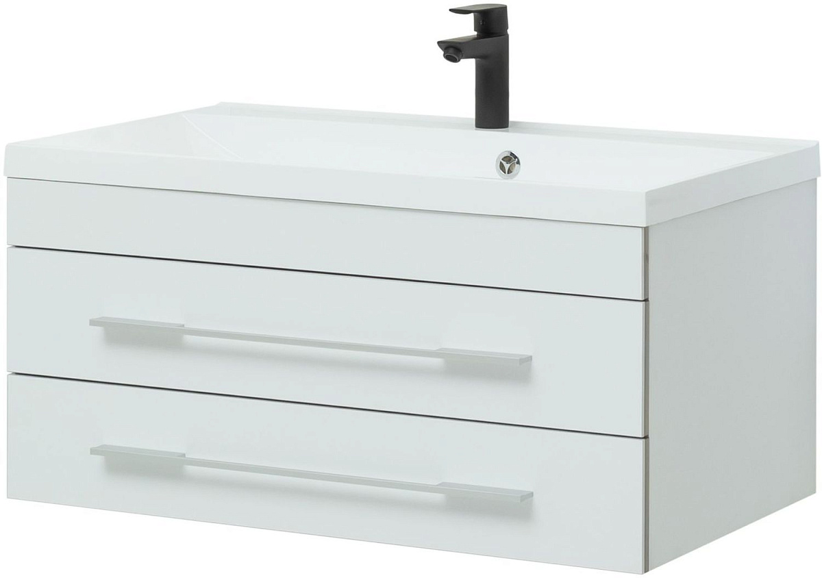 Приобрести aquanet тумба с раковиной верона 90 см, белая (подвесная 2 ящика)