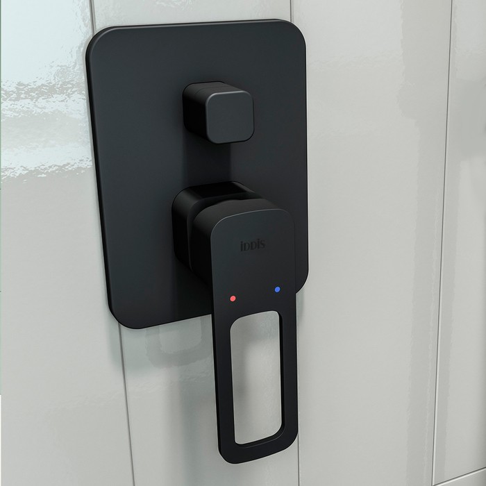 Приобрести iddis смеситель для душа slide скрытого монтажа 209х110мм, черный матовый slibl00i67