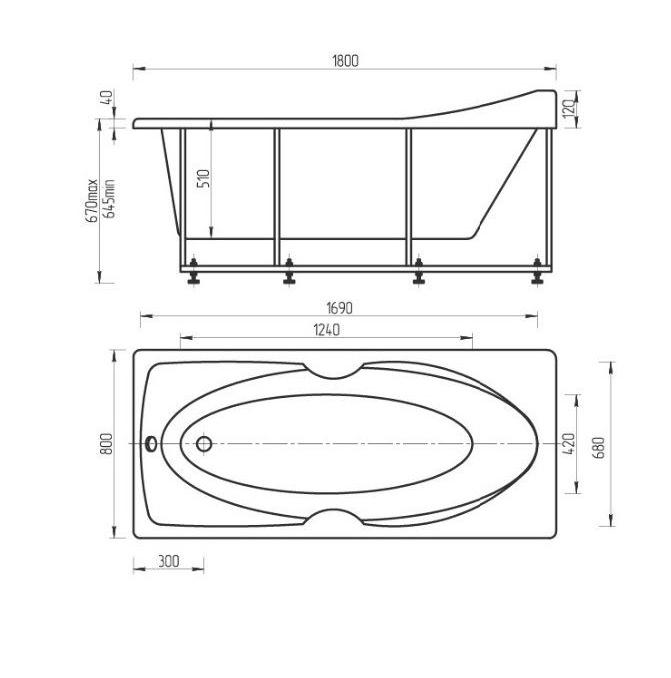 Приобрести акриловая ванна aquatek европа 180x80 см