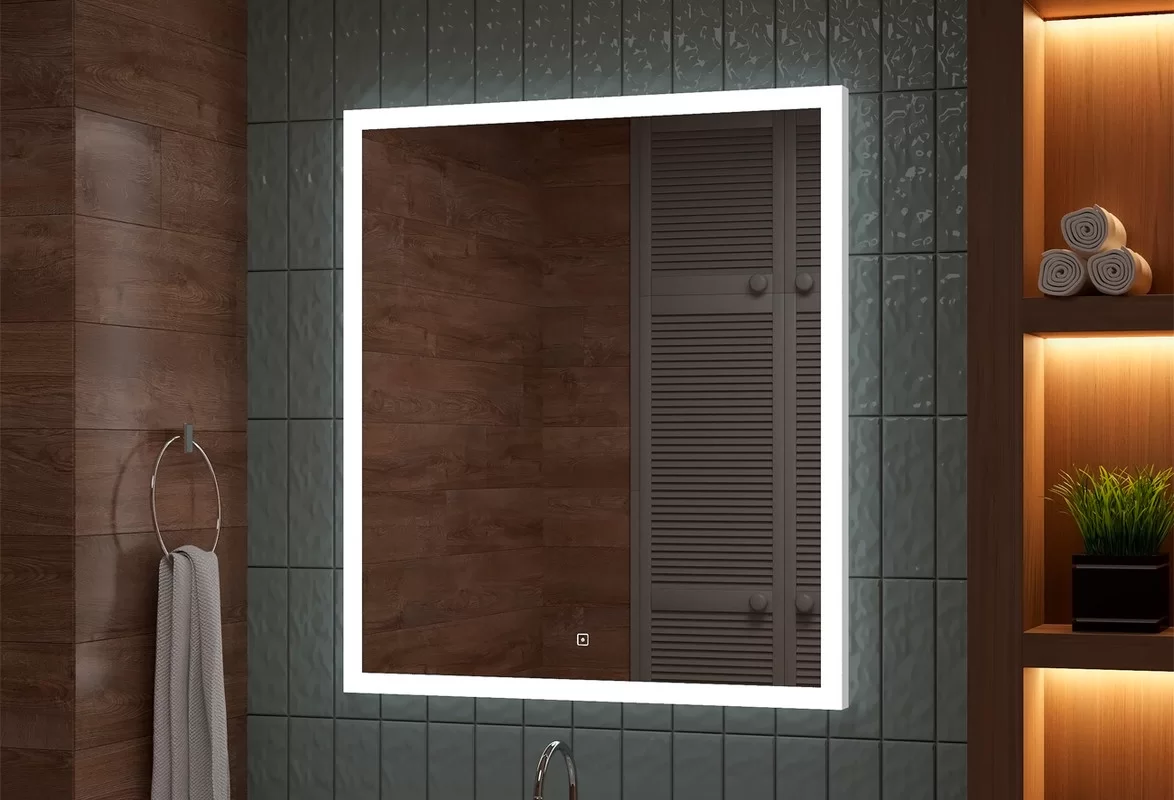 Приобрести continent зеркало с подсветкой sevilla 80х90 см, белое