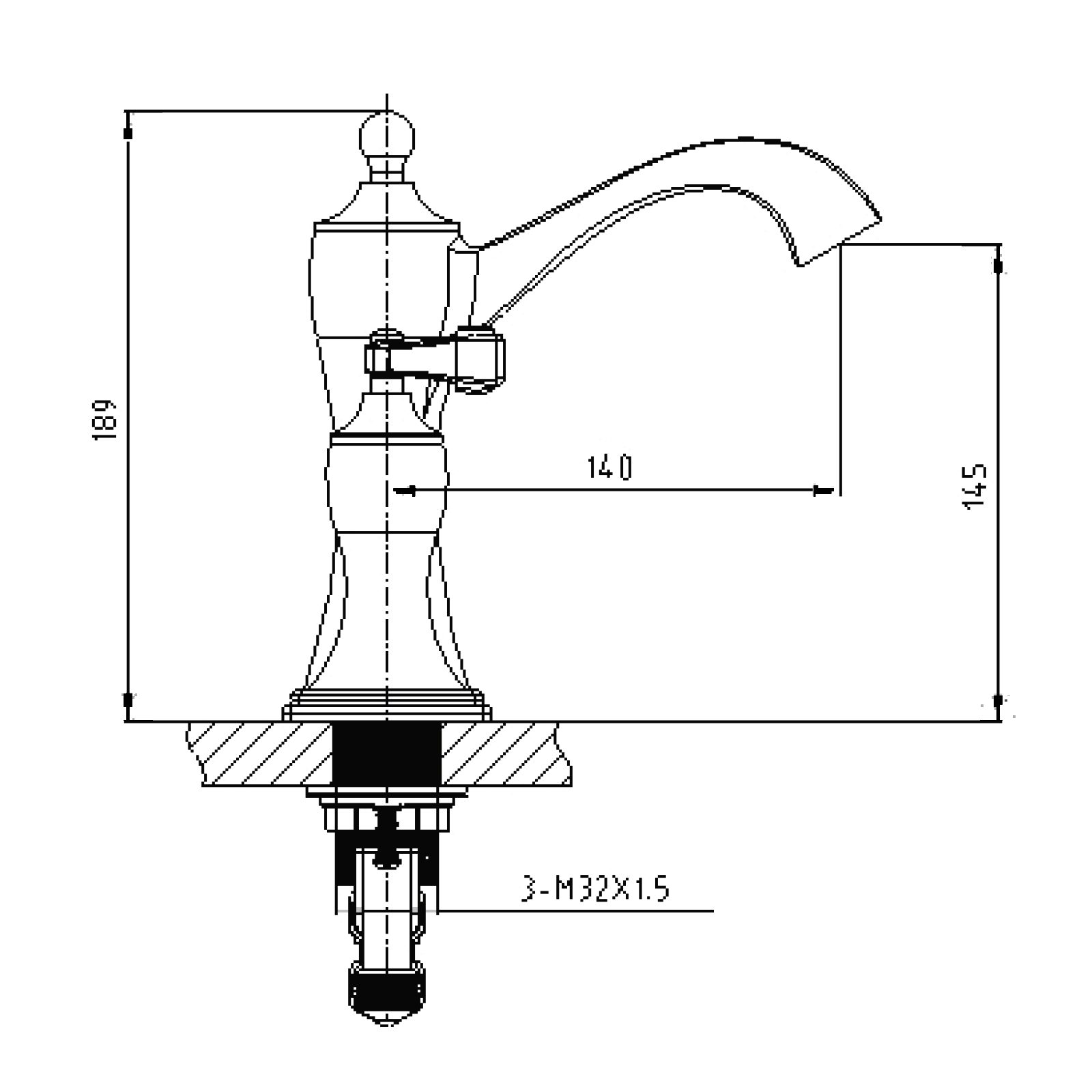 Приобрести смеситель для раковины врезной timo unari 7511/04f черный антик-золото