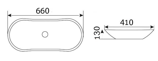 Приобрести раковина накладная ceramalux 66 см mnc 7097