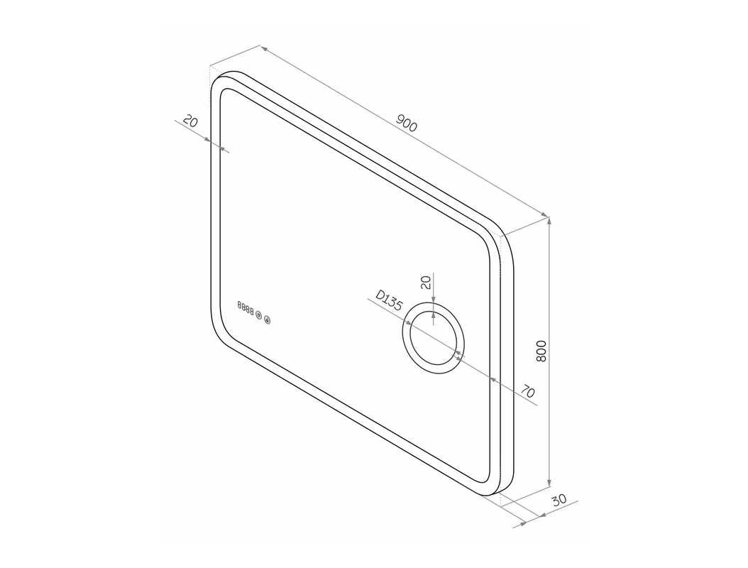 Приобрести continent зеркало bliss 80х70 см с подсветкой, часами, датчиком температуры, увеличительной линзой, белое