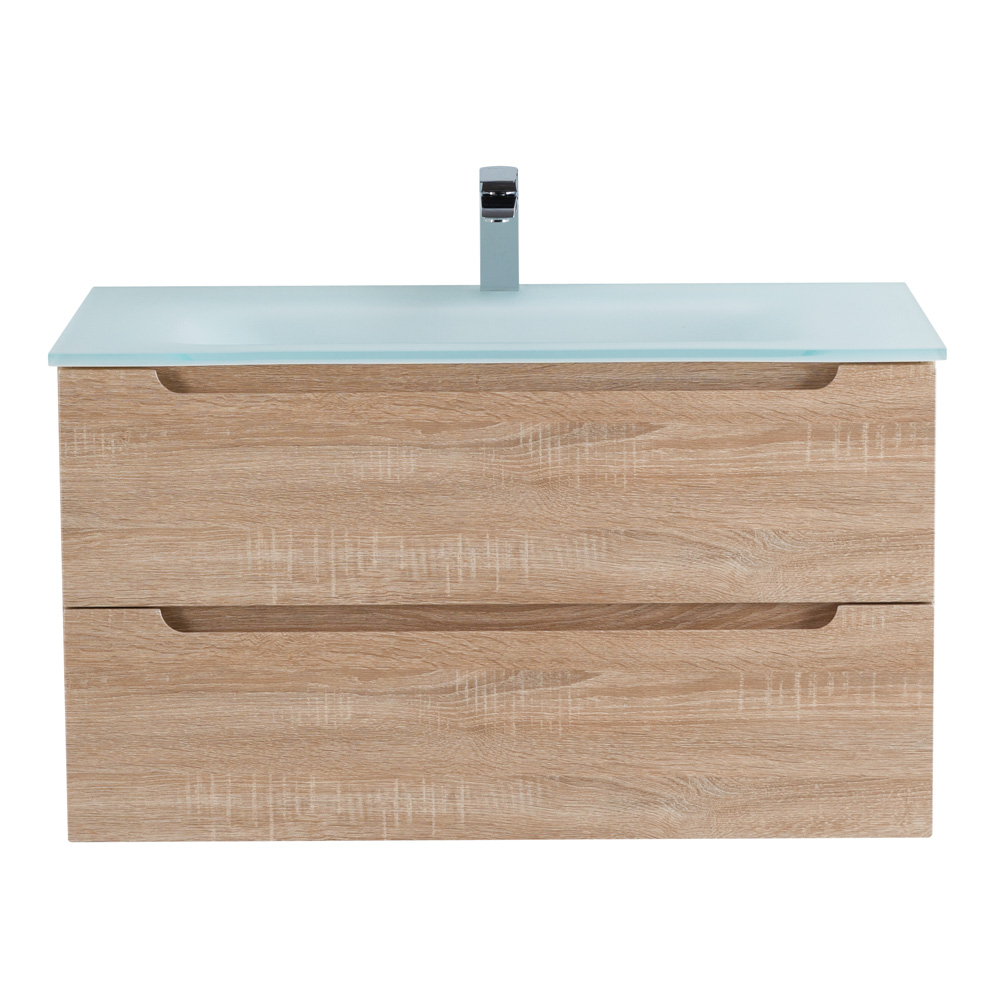 Приобрести belbagno тумба с раковиной etna 100 см, подвесная rovere bianco, стеклянная раковина