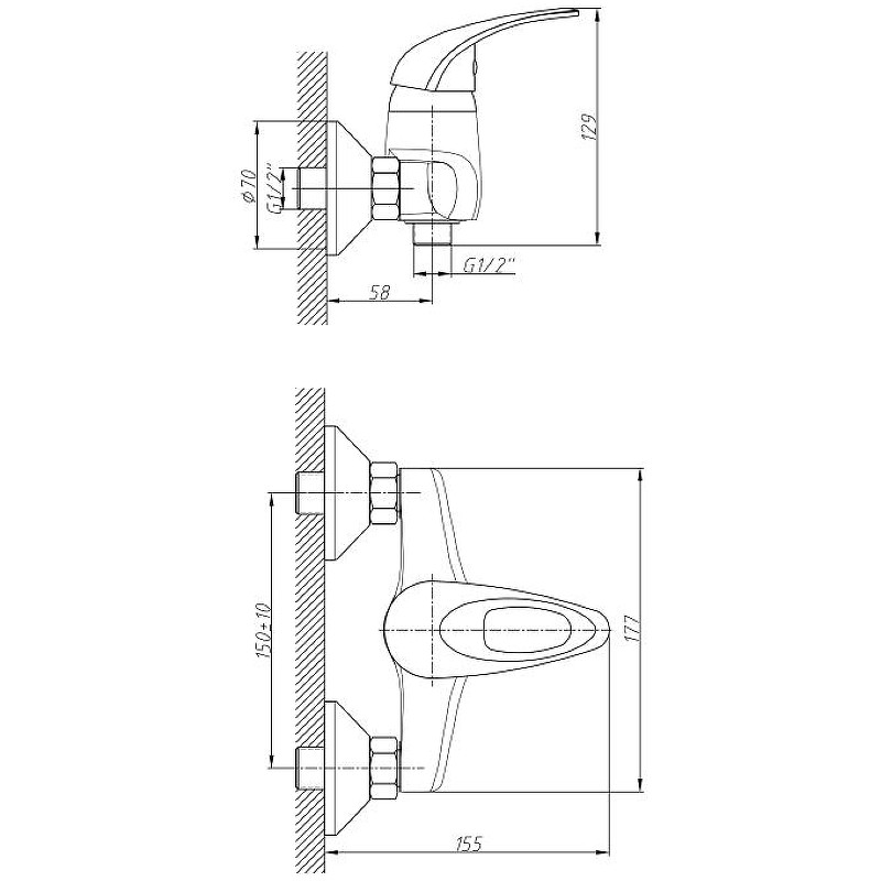Приобрести haiba смеситель для душа 177мм, хром hb-2003