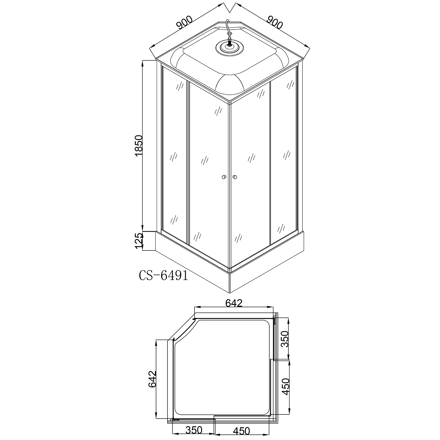 Приобрести loranto душевая кабина cs-6491f(cs-8072) 90х90х215, белая, квадратная, стекло 4мм, поддон 13см