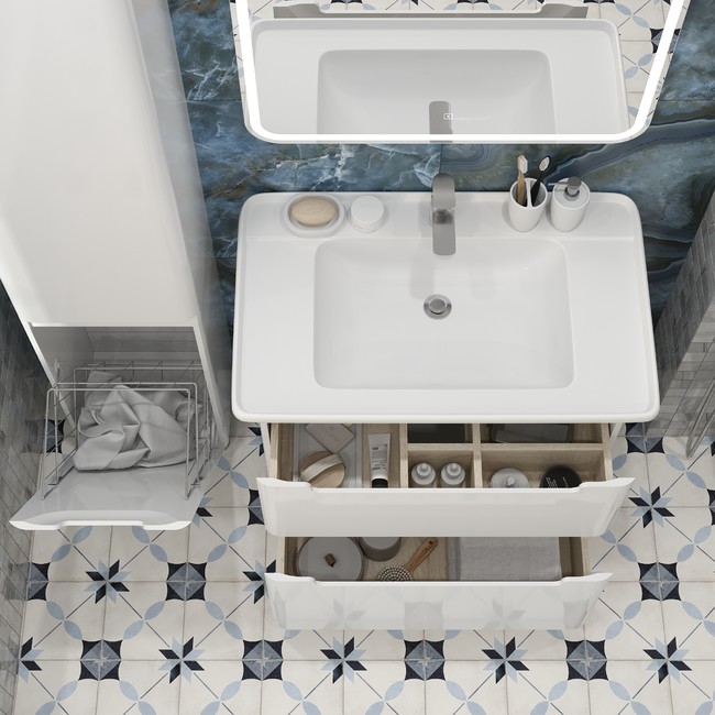 Приобрести briz зеркало albi 90х80 см, с подсветкой и подогревом, сенсорное включение , белое, пдз45-90