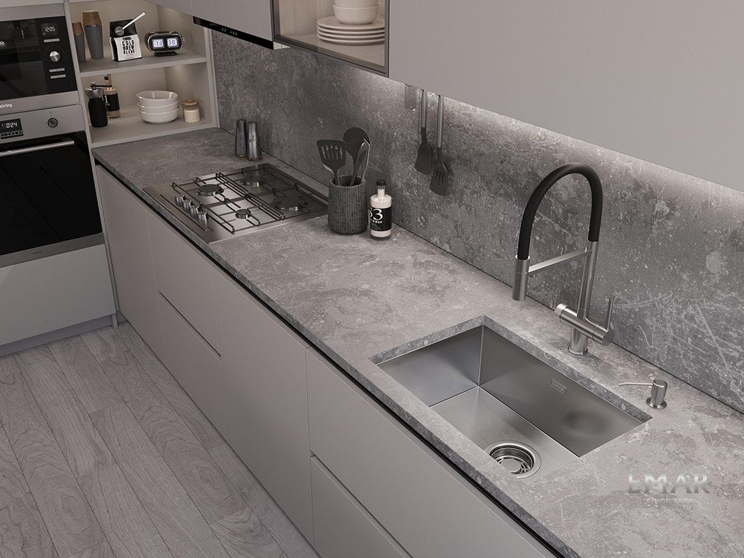 Приобрести emar кухонная мойка 54х42 см, сатин emb-123a pvd nano satine