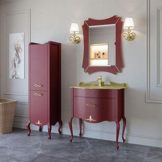 Приобрести caprigo тумба с раковиной bourget 80 см, бордовая, эмаль 11012 1