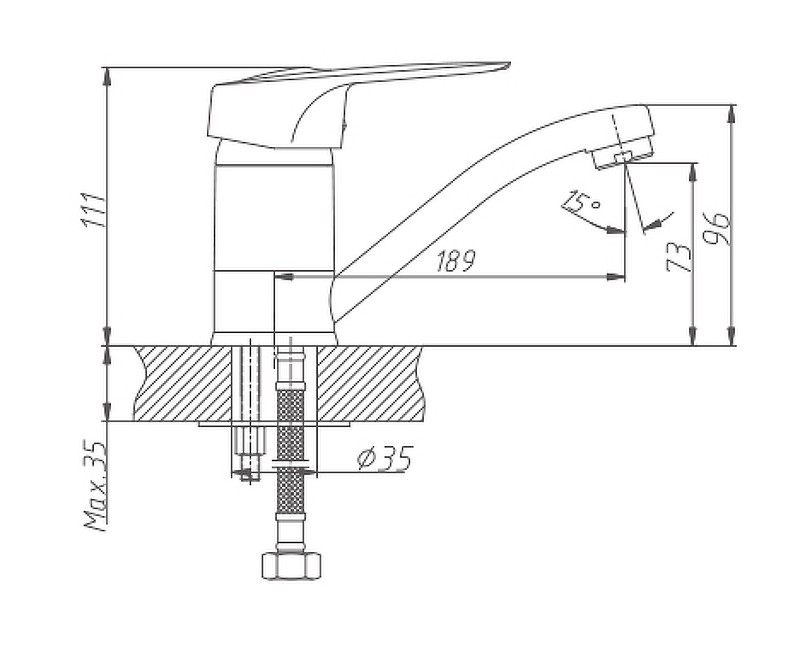 Приобрести haiba смеситель для кухни 225 мм, хром hb-4504