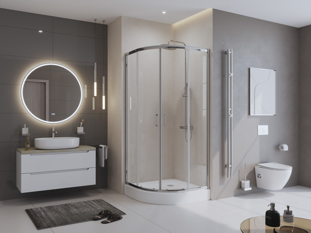 Приобрести belbagno душевое ограждение 90х90 см uno-195-r-2-90-c-cr