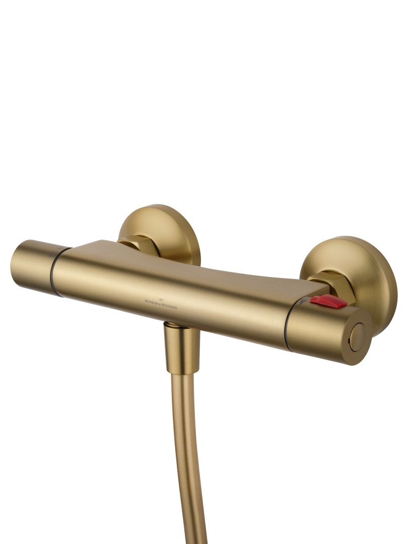 Приобрести смеситель для душа с термостатом wonzon & woghand inn 5, брашированное золото (ww-b2005-a-bg)